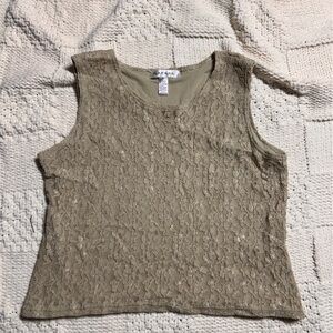 Vintage Rafael Khaki Lace Tank Top